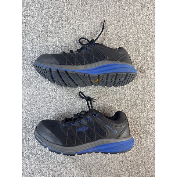 Keen Utility Shoes Steel Toe KonnectFit Work Hiking Black Blue Mens Size 8.5EE - Picture 6 of 11